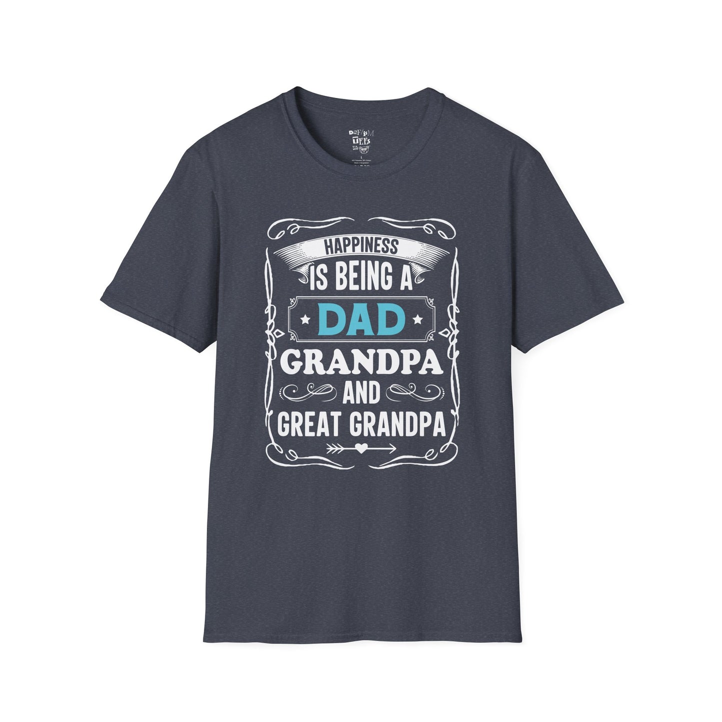 Happiness is Being a Dad T-Shirt, Gift for Fathers Day, Grandpa Shirt, Funny Gift for Men, Family Reunion Apparel