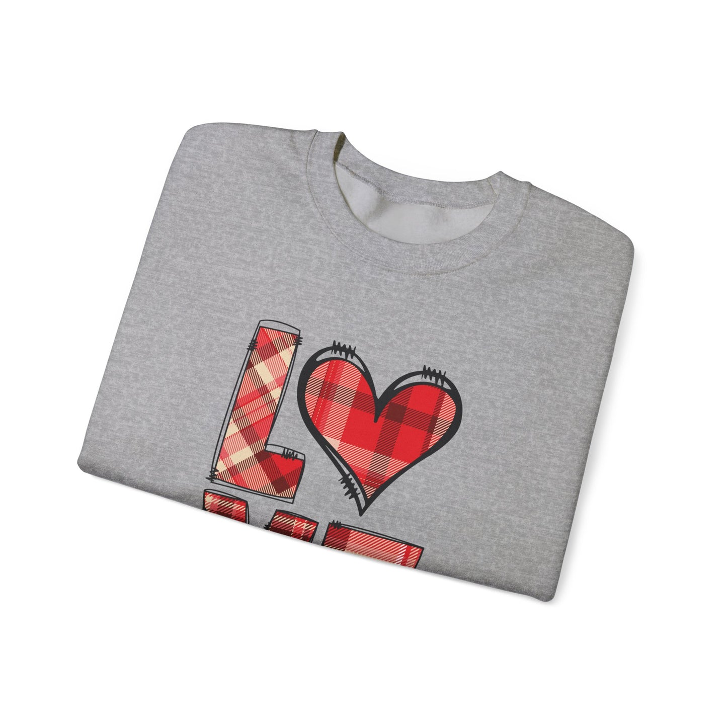 Crewneck Sweatshirt LOVE Patches - Cozy Unisex Apparel for Comfort and Self-Expression
