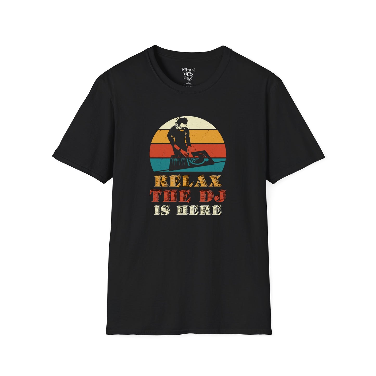 Relax DJ Unisex Softstyle T-Shirt, DJ Gift, Music Lover Tee, Casual Summer Shirt, Relaxation Apparel