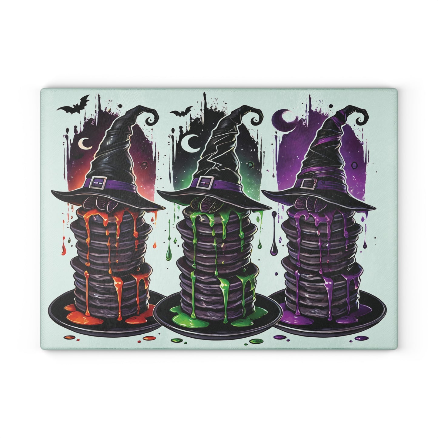 Halloween Pancakes Themed Glass Cutting Board