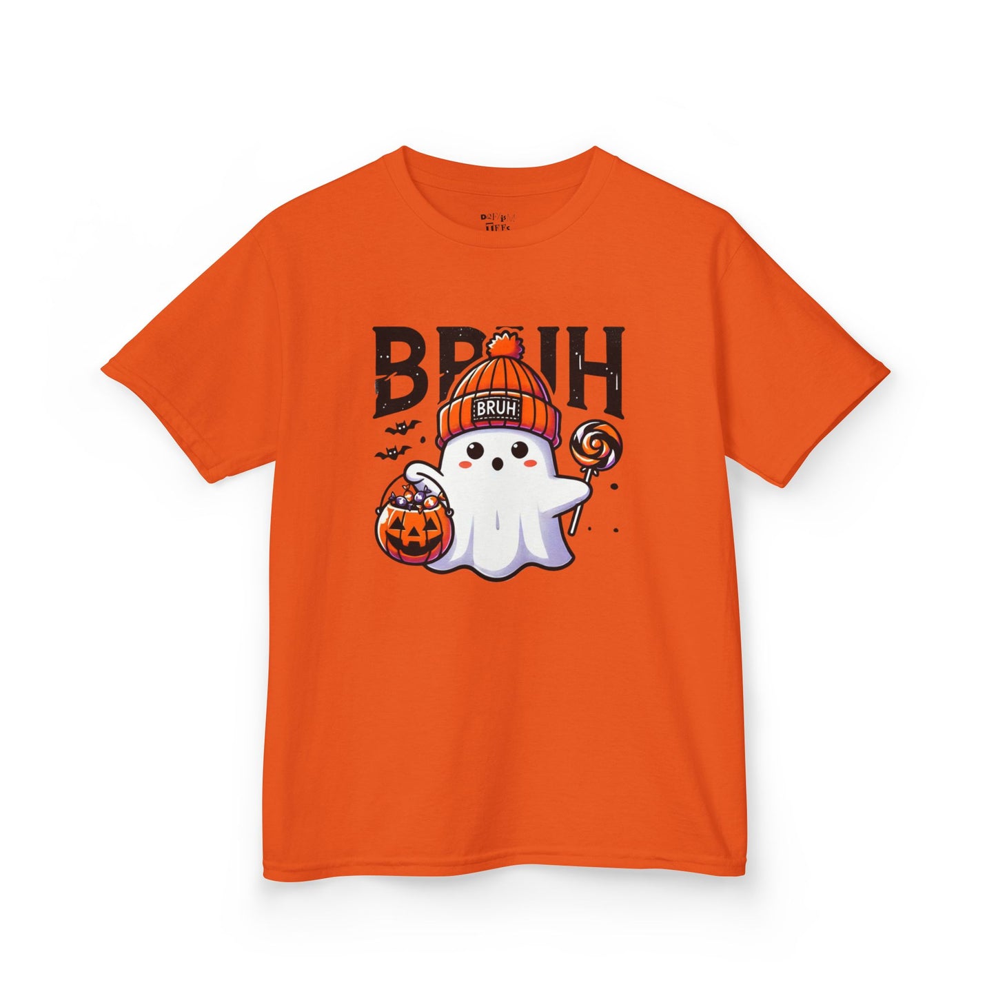 Bruh Halloween Ghost Kids Tee