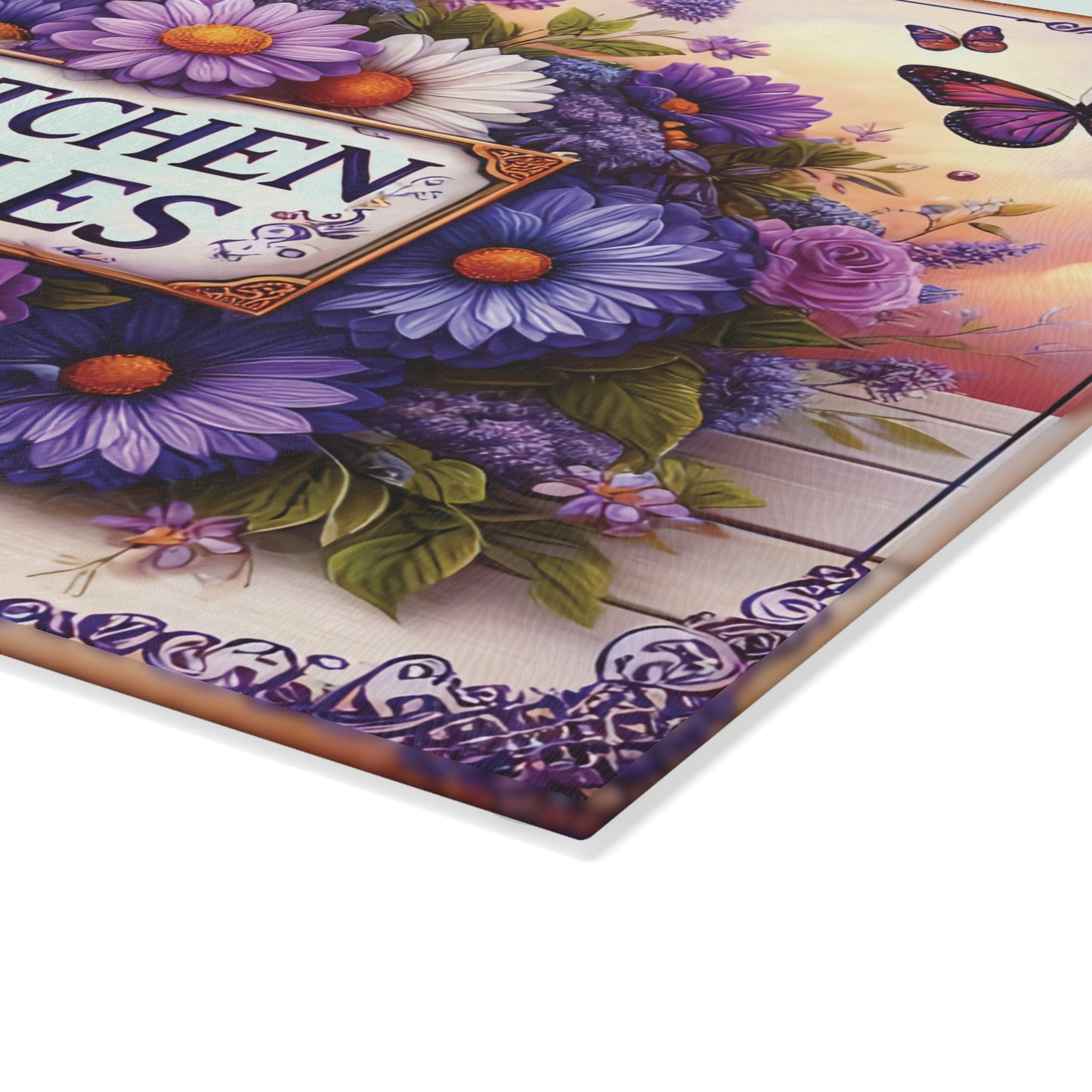 Floral Kitchen Cutting Board - My Kitchen My Rules