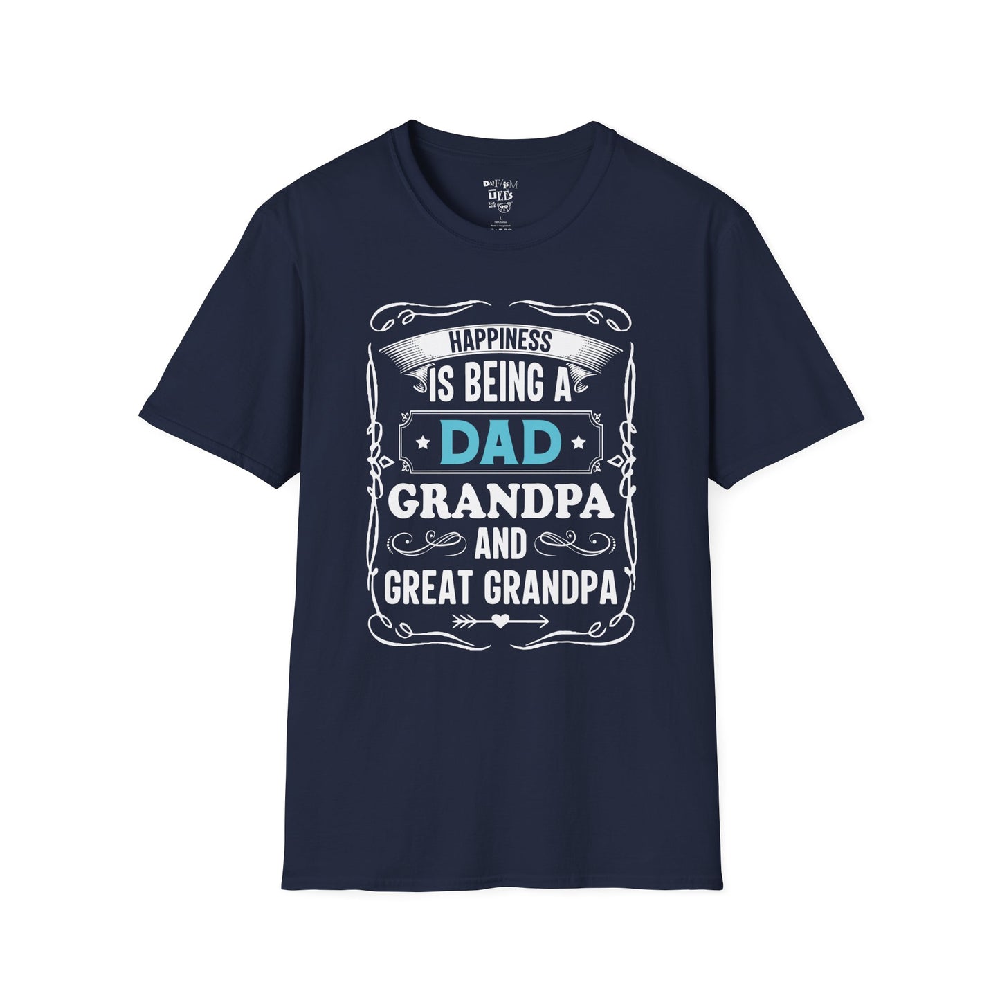 Happiness is Being a Dad T-Shirt, Gift for Fathers Day, Grandpa Shirt, Funny Gift for Men, Family Reunion Apparel