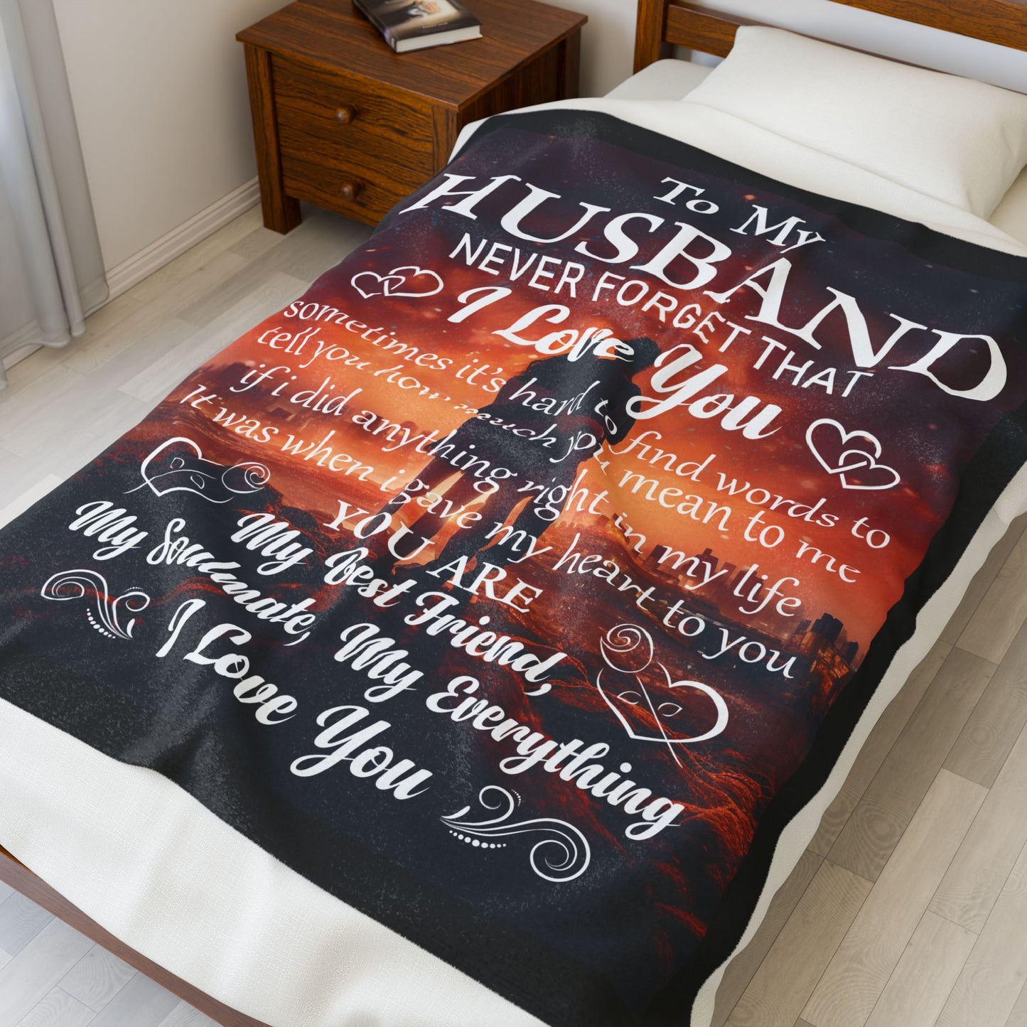 Personalized Plush Blanket for Husband - Romantic Keepsake Gift
