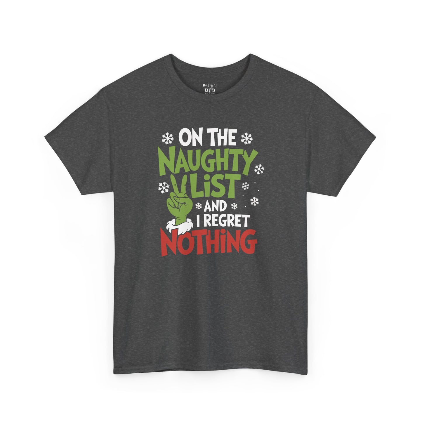 Naughty List I Regret Nothing Christmas Tee