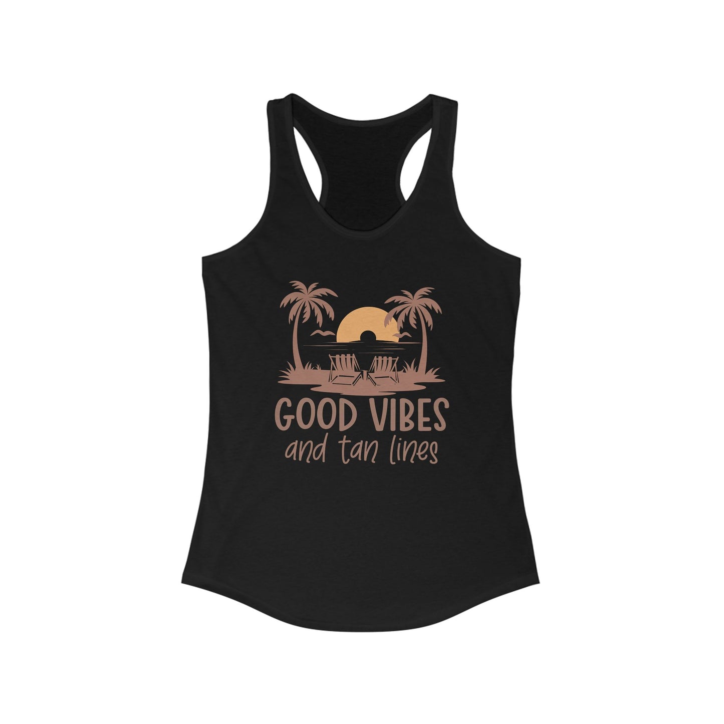 Good Vibes & Tan Lines | Summer Beachwear, Workout Top, Travel Shirt, Gift for Her