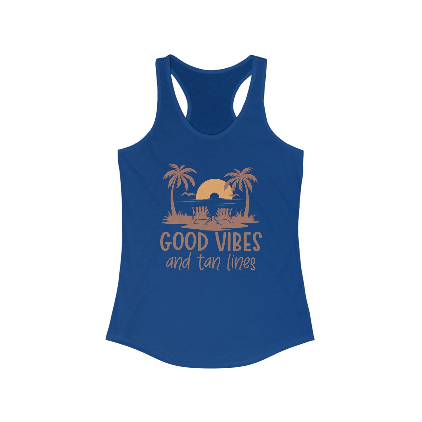 Good Vibes & Tan Lines | Summer Beachwear, Workout Top, Travel Shirt, Gift for Her