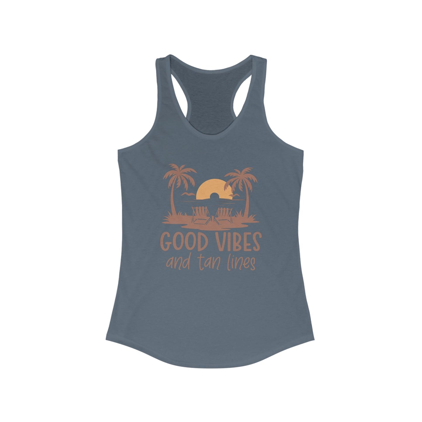 Good Vibes & Tan Lines | Summer Beachwear, Workout Top, Travel Shirt, Gift for Her