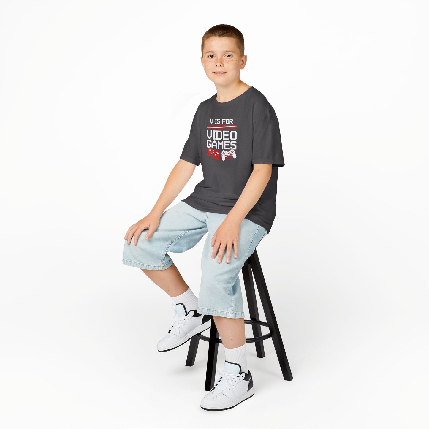 V is for Video Games - Valentines Boys Gaming Tee