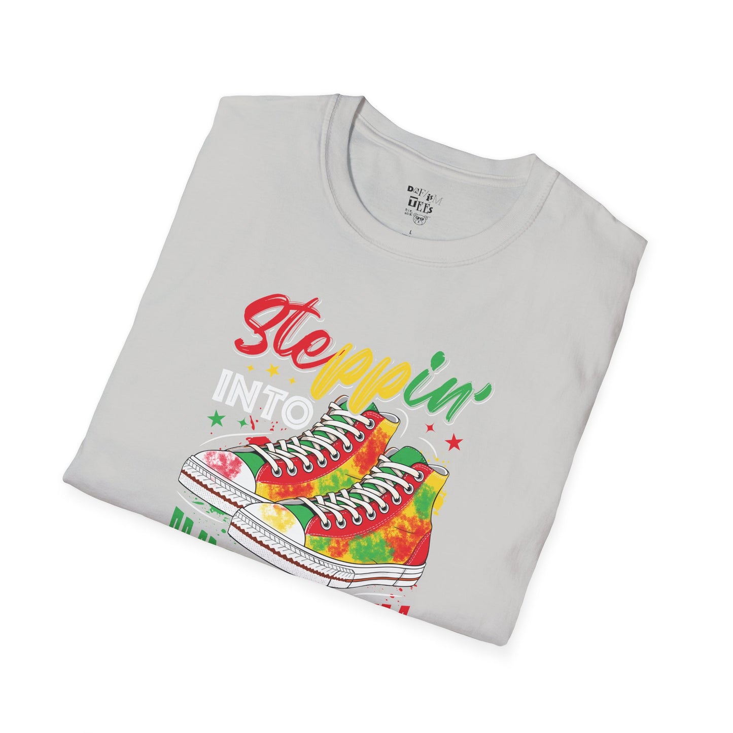 Juneteenth Celebration T-Shirt - Steppin' with Colorful Sneakers