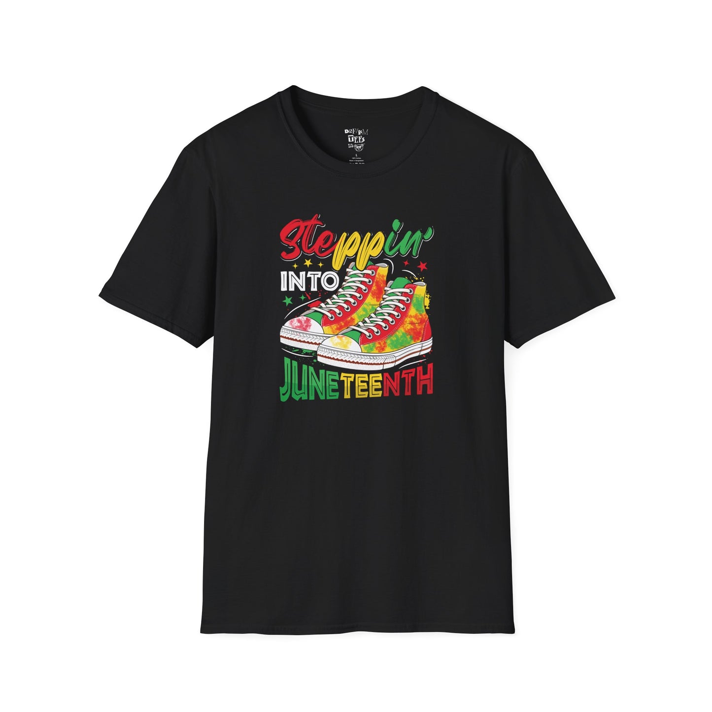 Juneteenth Celebration T-Shirt - Steppin' with Colorful Sneakers