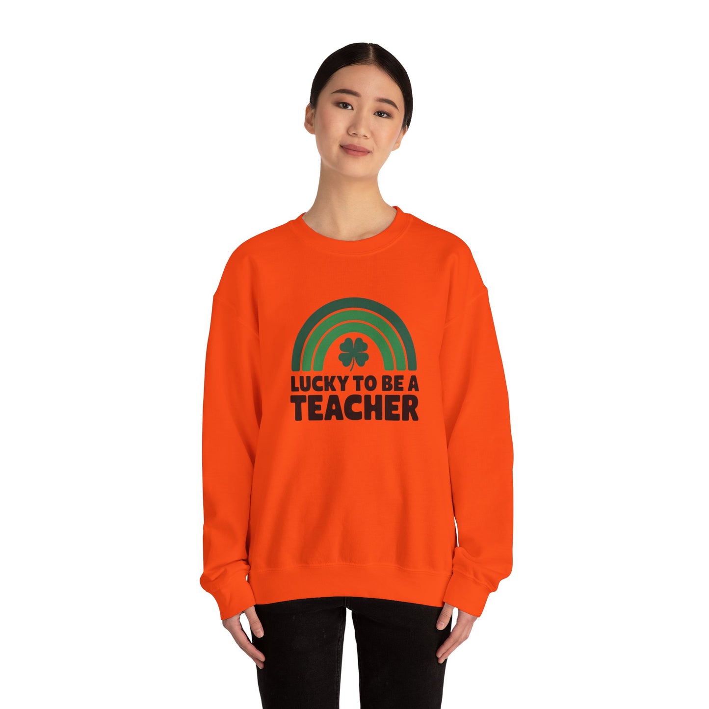 Lucky to Be a Teacher Crewneck Sweatshirt - St. Patrick's Day Gift