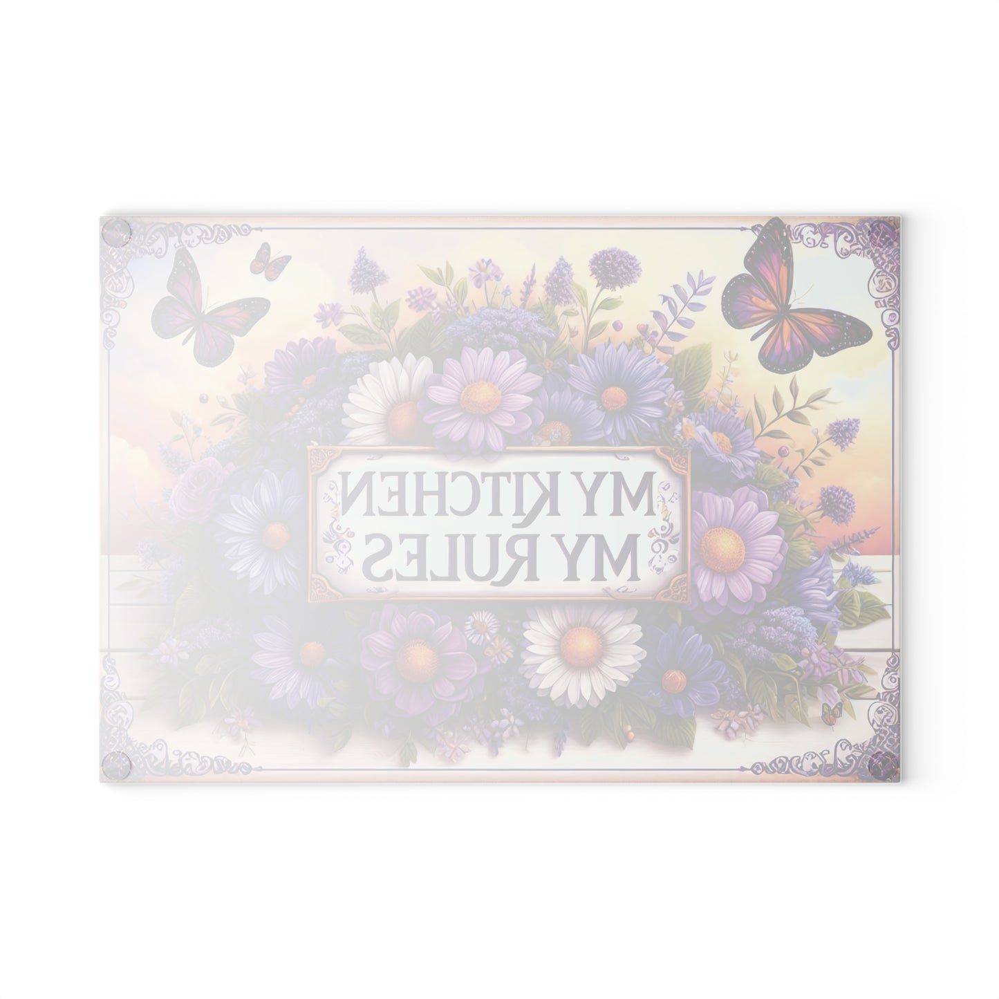 Floral Kitchen Cutting Board - My Kitchen My Rules