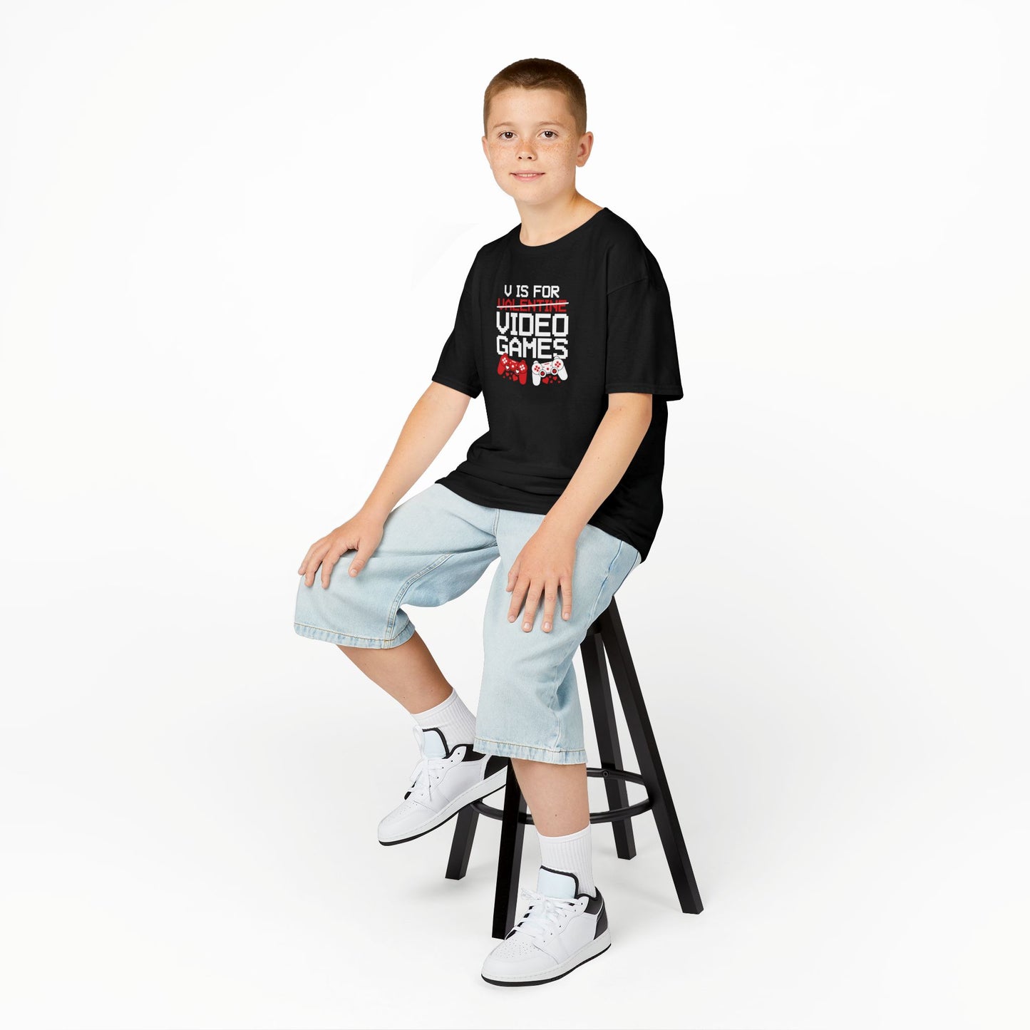 V is for Video Games - Valentines Boys Gaming Tee