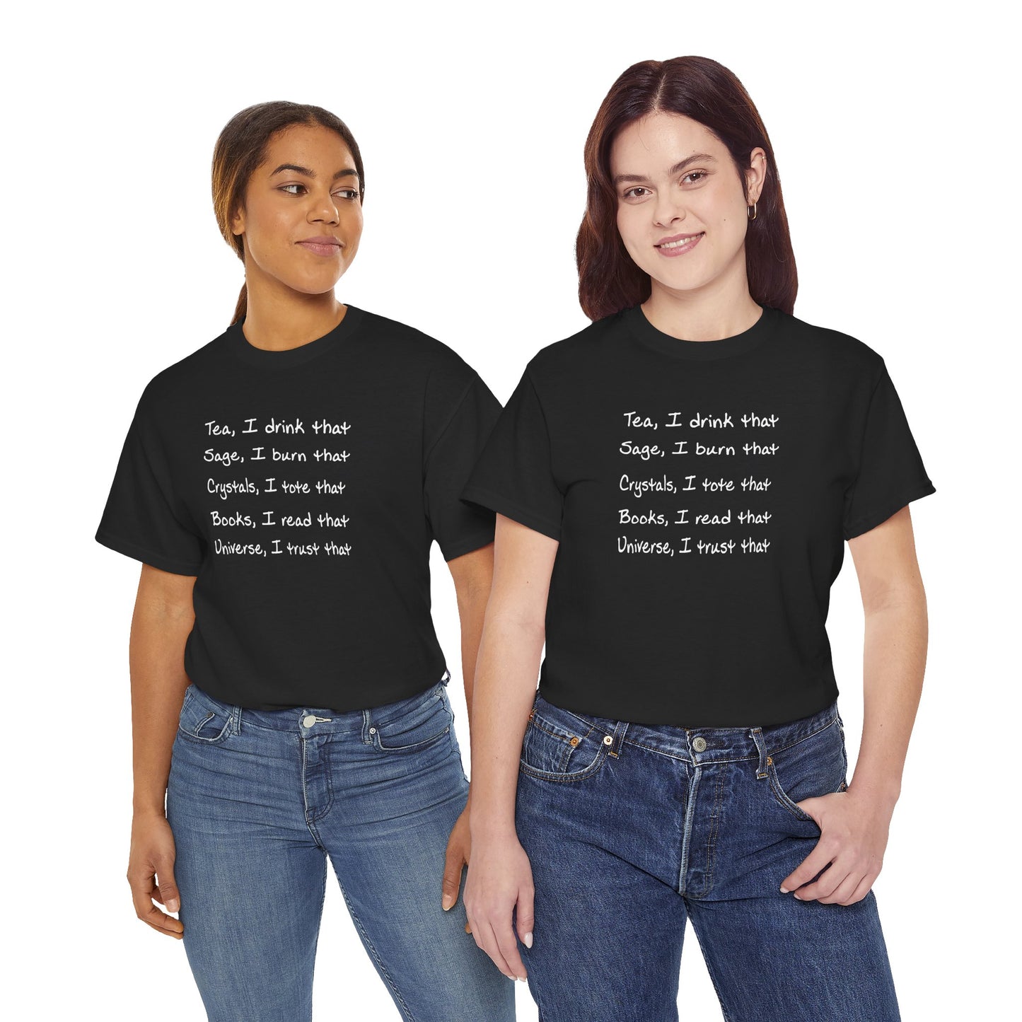 Tea, Sage, Crystals Unisex Heavy Cotton Tee