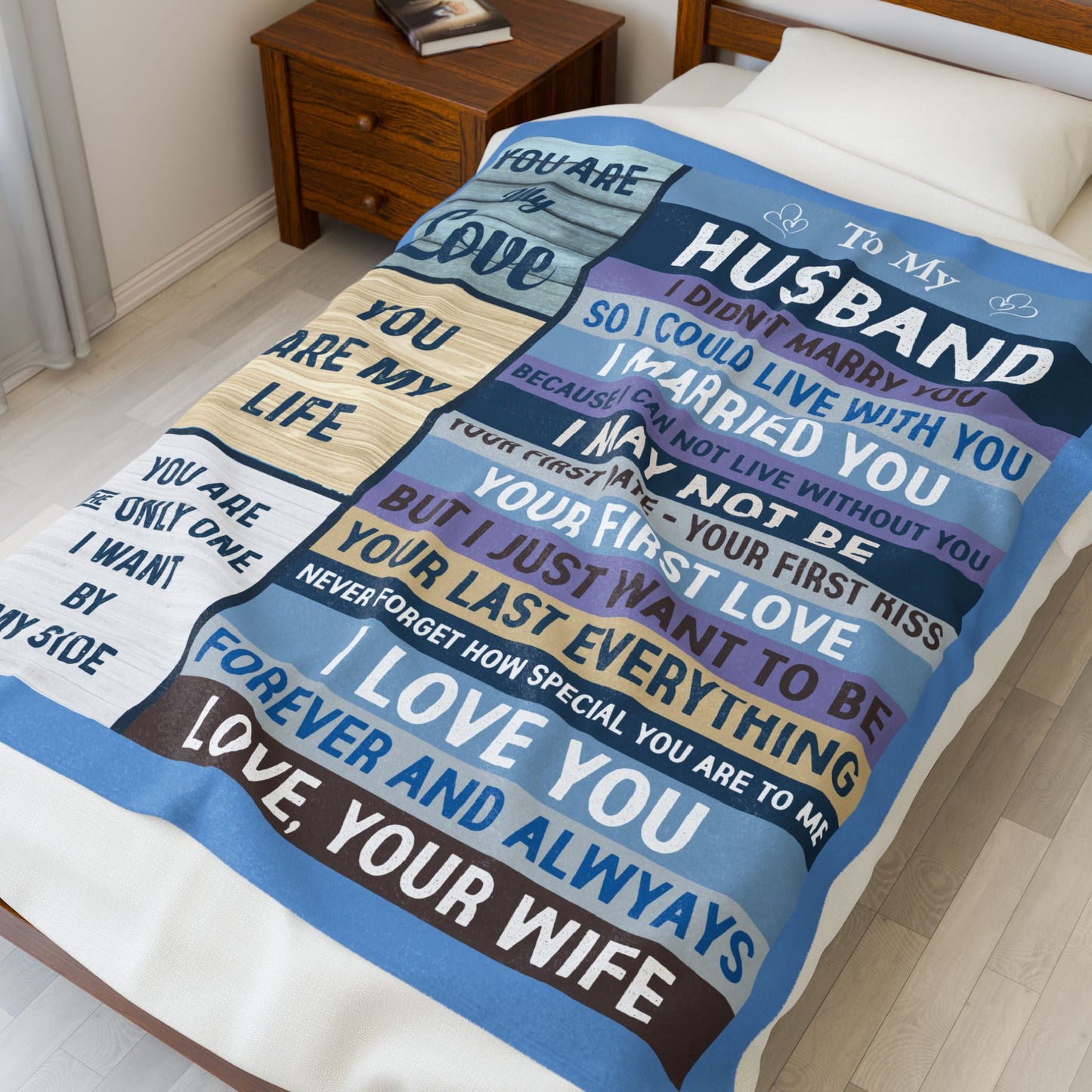 Personalized Velveteen Plush Blanket for Husbands - Romantic Gift for Anniversaries & Special Occasions