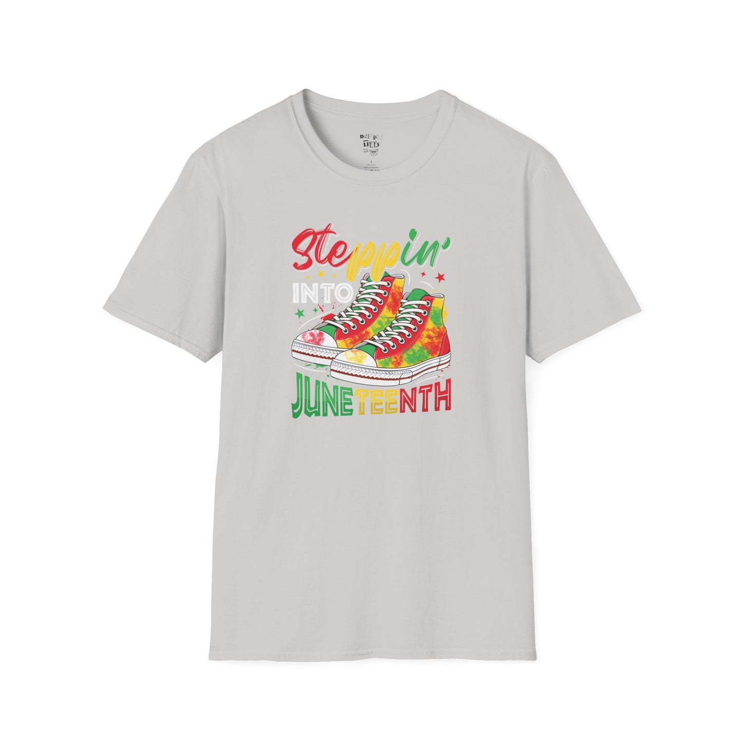 Juneteenth Celebration T-Shirt - Steppin' with Colorful Sneakers