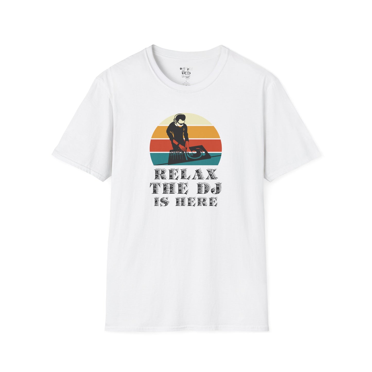 Relax DJ Unisex Softstyle T-Shirt, DJ Gift, Music Lover Tee, Casual Summer Shirt, Relaxation Apparel