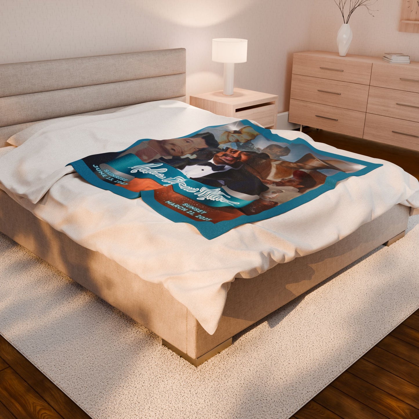 Personalized Memorial Velveteen Plush Blanket with Custom Tribute Design
