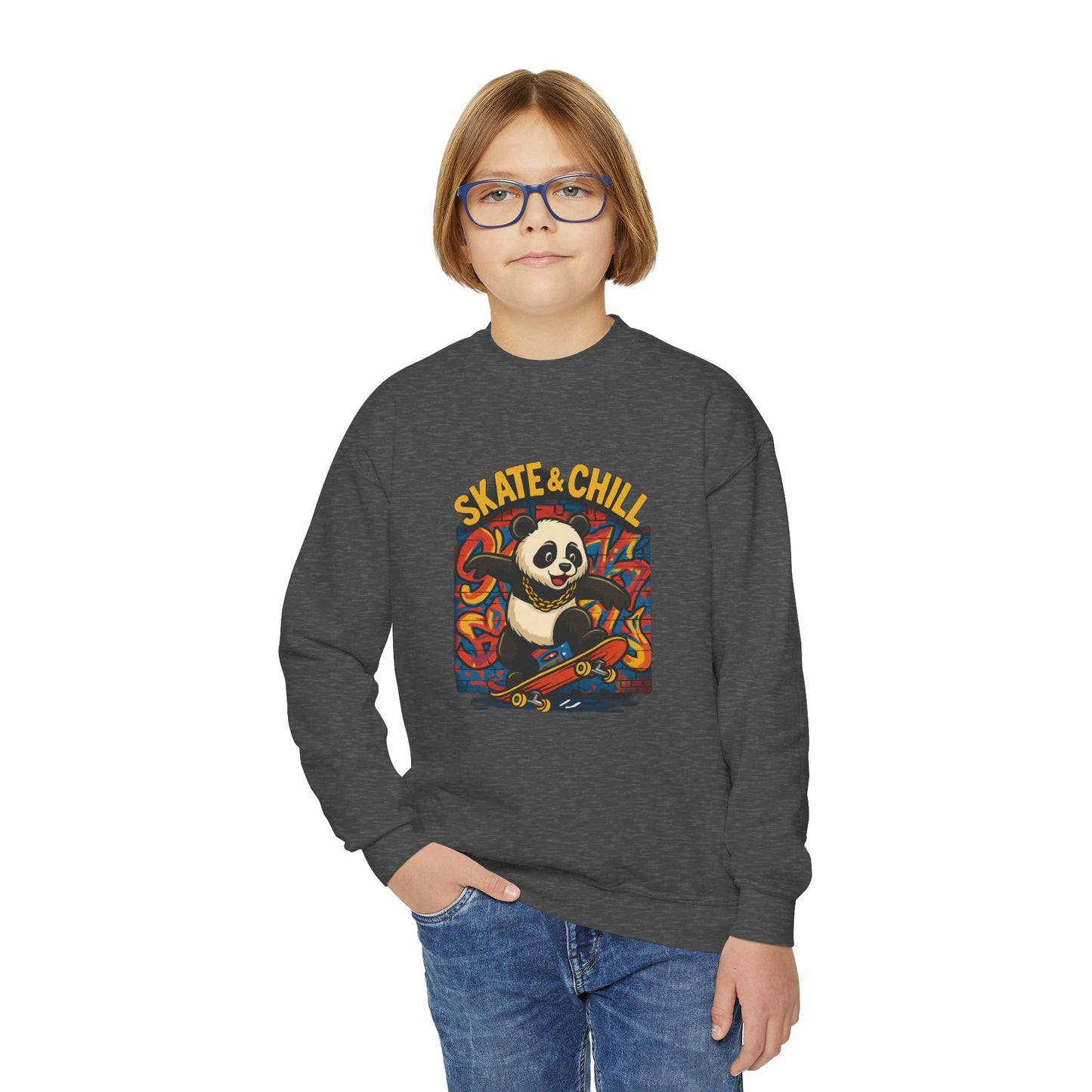 Skate & Chill Youth Crewneck Sweatshirt,