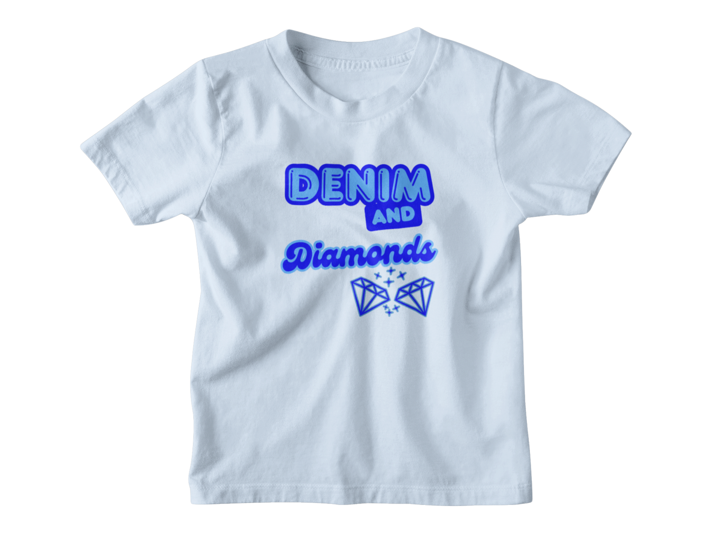Kids Heavy Cotton Tee - Denim and Diamonds Design