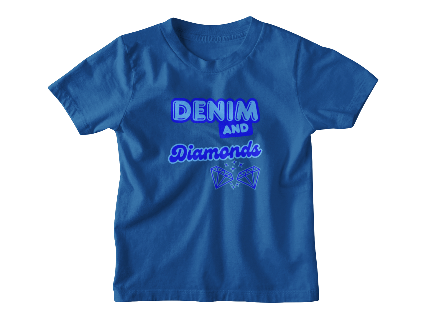Kids Heavy Cotton Tee - Denim and Diamonds Design