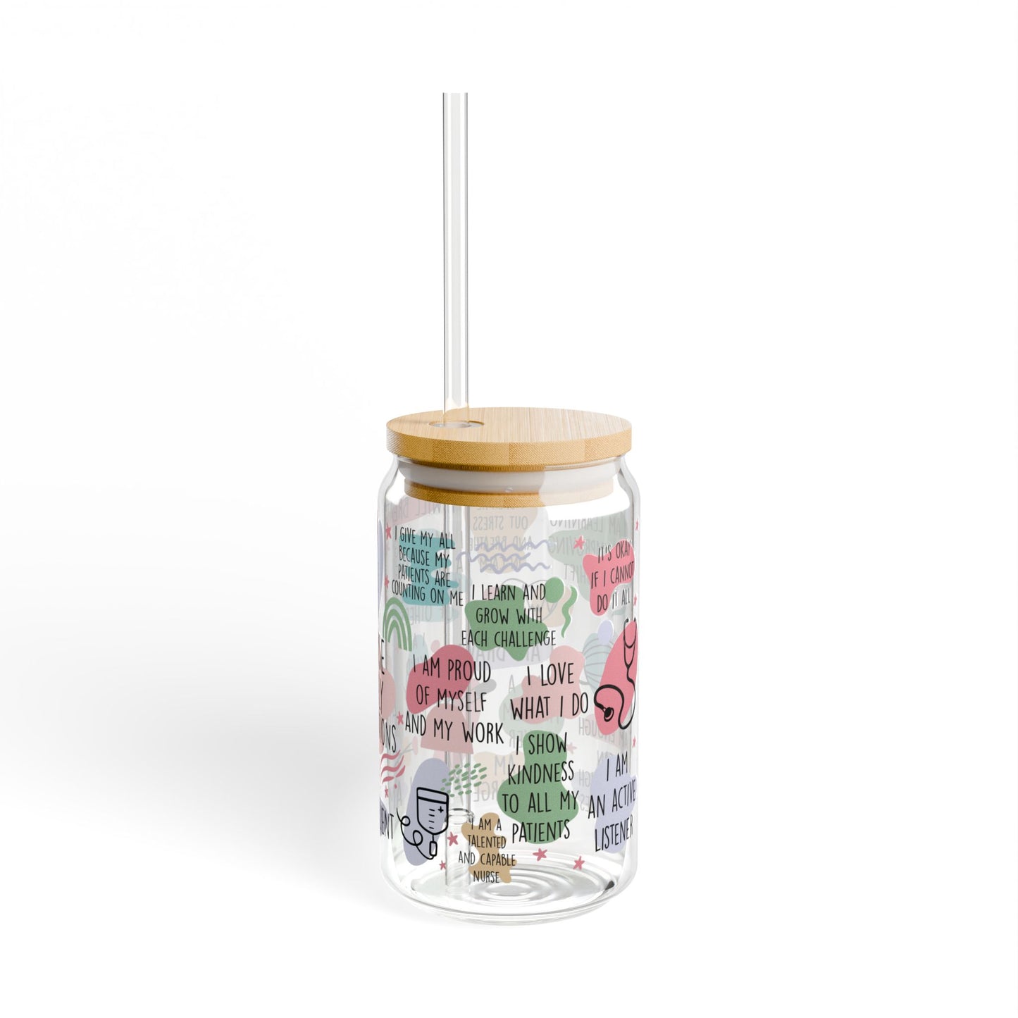 Nurse Affirmations Sipper Glass 16 oz