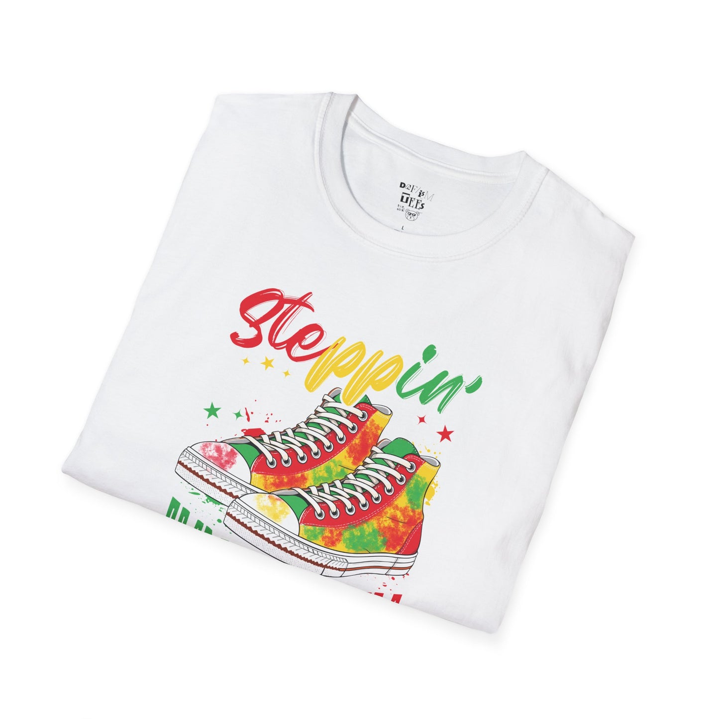 Juneteenth Celebration T-Shirt - Steppin' with Colorful Sneakers