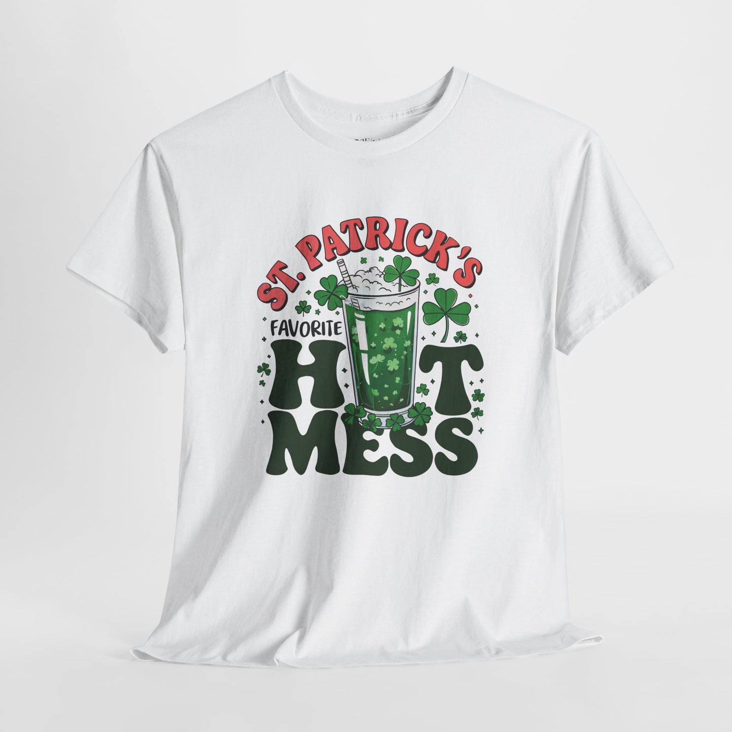 St. Patrick's Day Unisex Heavy Cotton Tee - Favorite Hot Mess Design