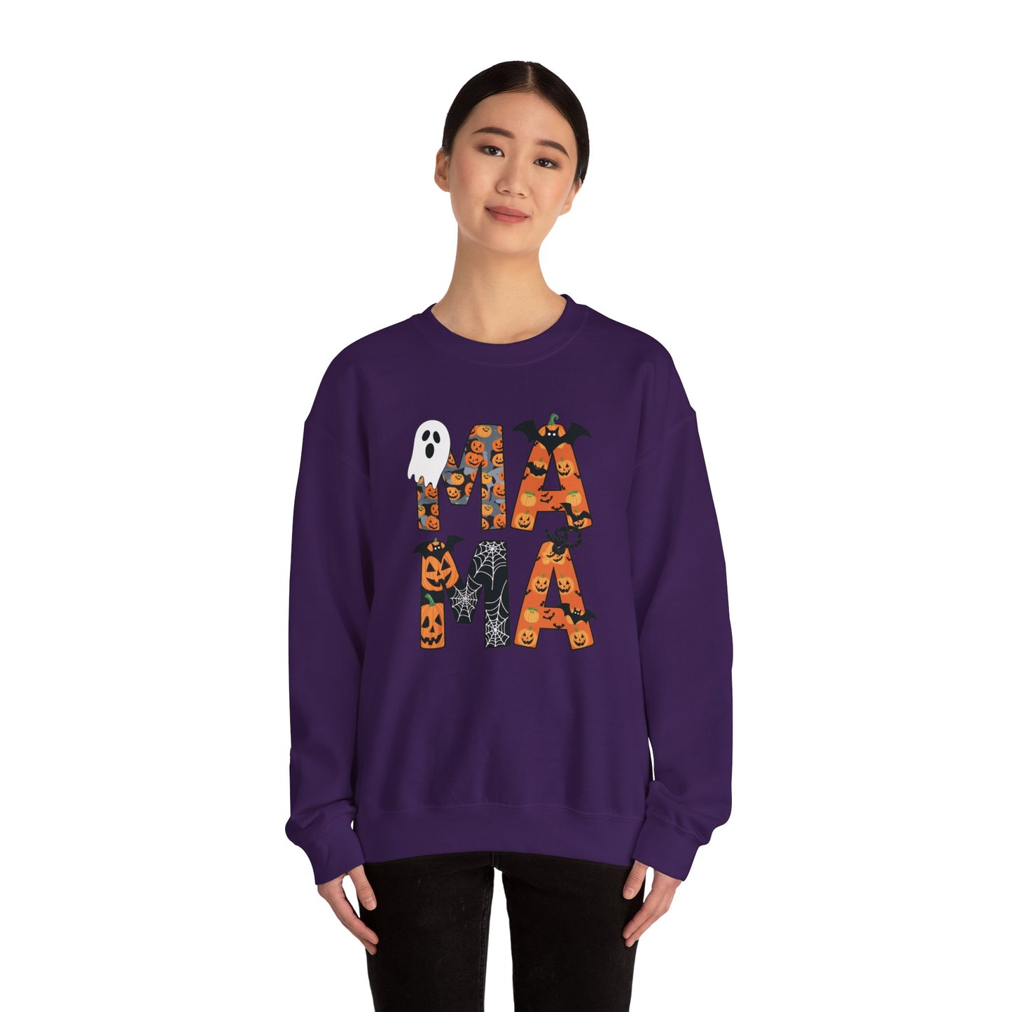 Halloween Ghost and Pumpkin Crewneck Sweatshirt