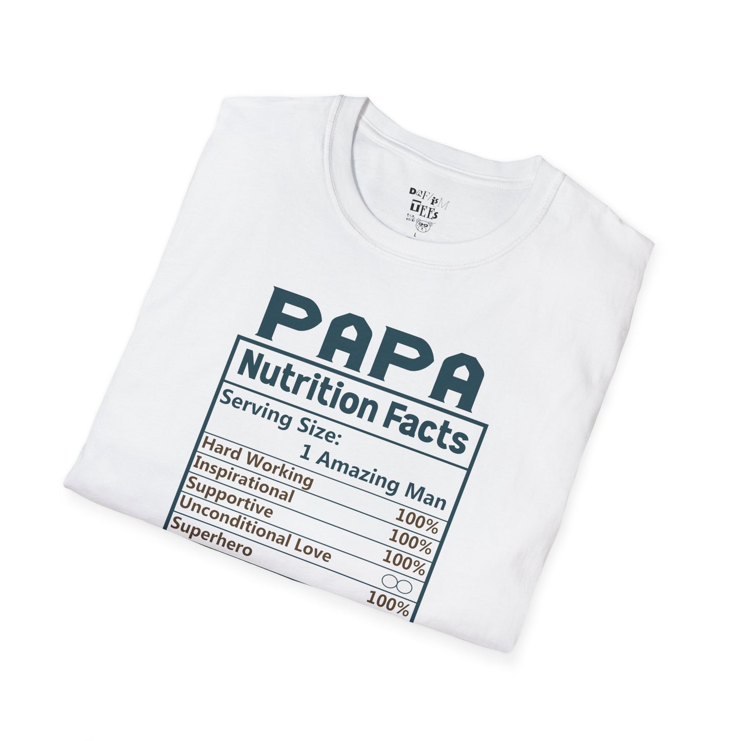Papa Nutrition Facts T-Shirt, Gift for Dad, Father's Day Shirt, Men's Casual Tee, Family Reunion Apparel, Funny Dad Shirt