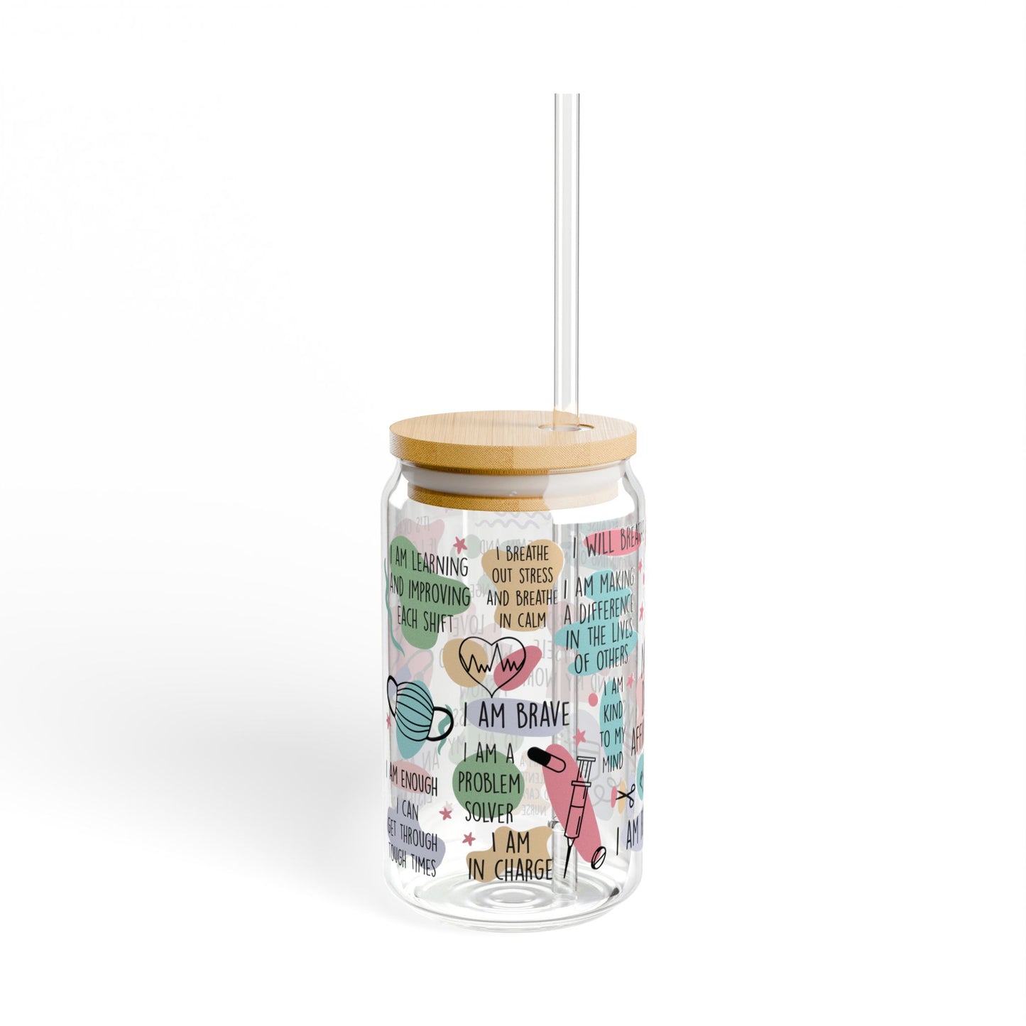 Nurse Affirmations Sipper Glass 16 oz