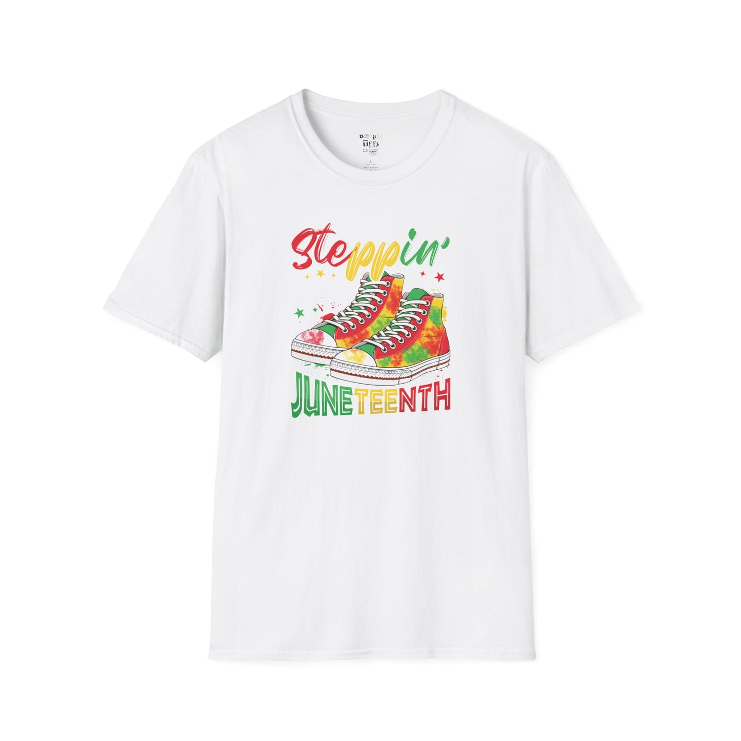 Juneteenth Celebration T-Shirt - Steppin' with Colorful Sneakers