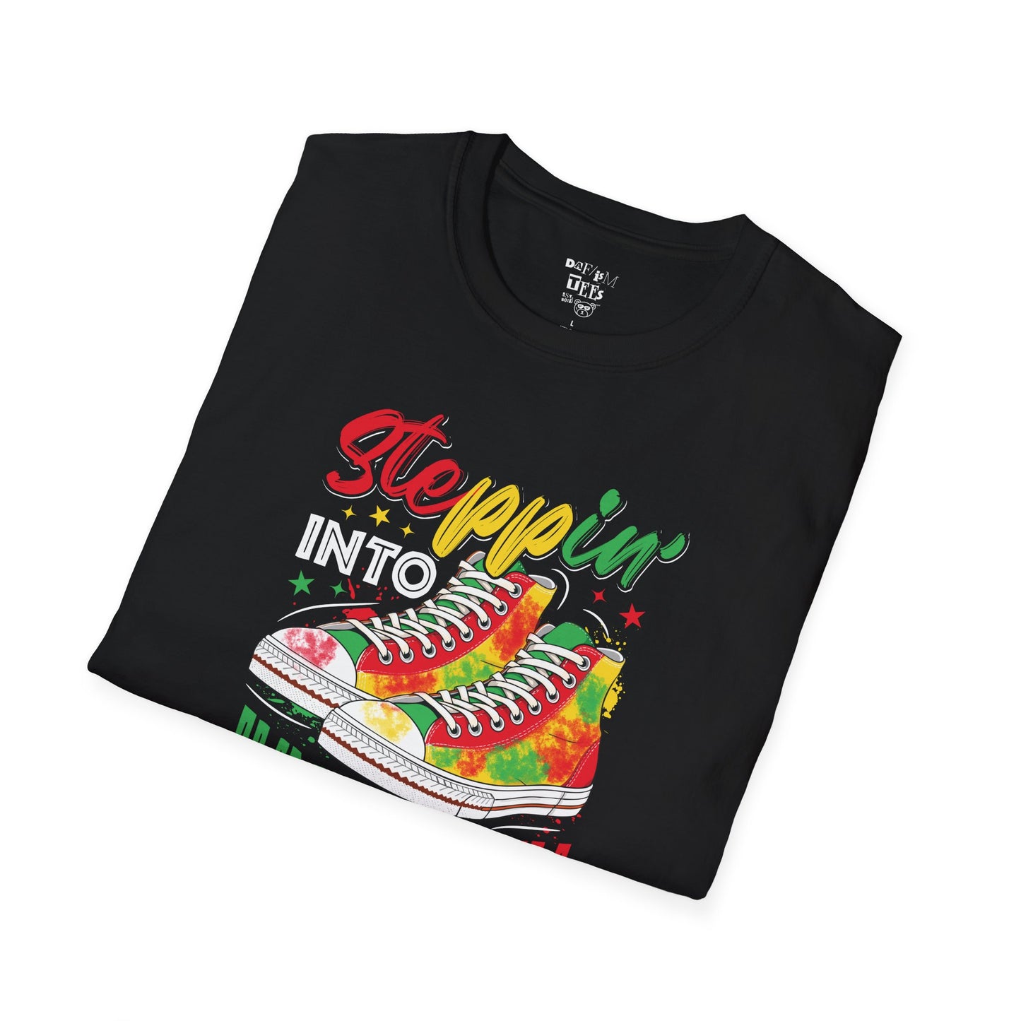 Juneteenth Celebration T-Shirt - Steppin' with Colorful Sneakers