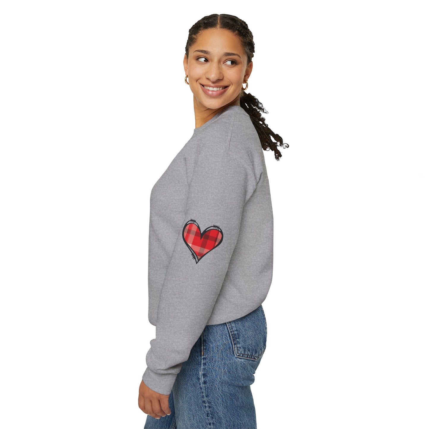 Crewneck Sweatshirt LOVE Patches - Cozy Unisex Apparel for Comfort and Self-Expression