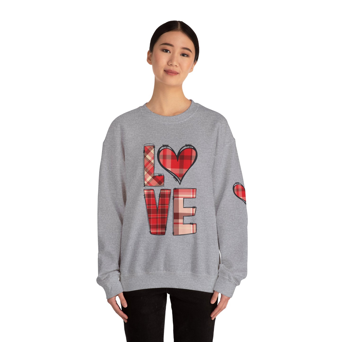 Crewneck Sweatshirt LOVE Patches - Cozy Unisex Apparel for Comfort and Self-Expression