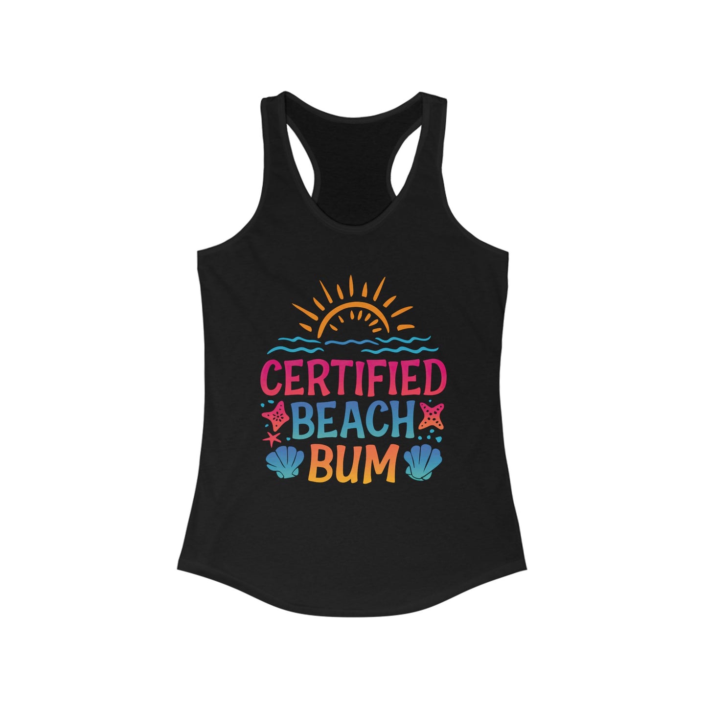 Certified Beach Bum Women's Racerback Tank, Summer Shirt, Beachwear, Vacation Top, Gift for Beach Lover, Casual Summer Apparel