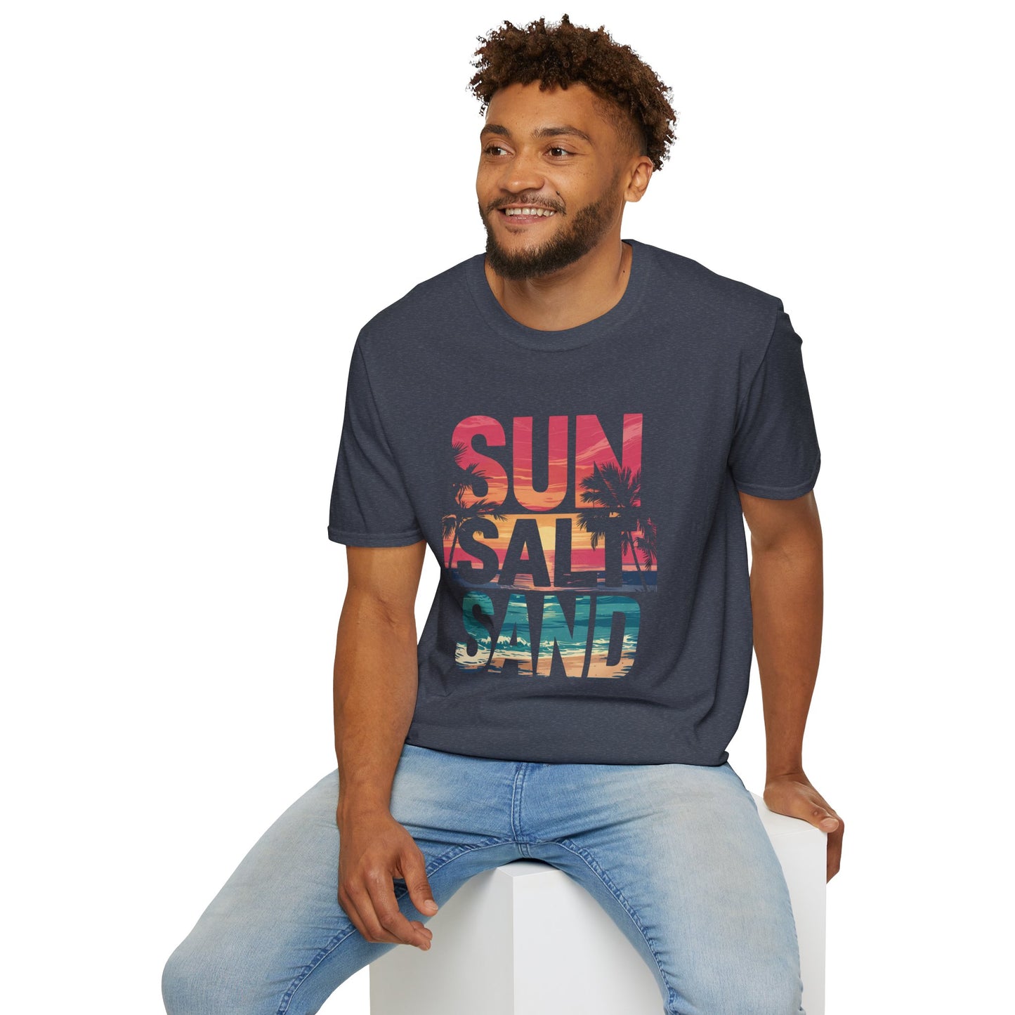 Summer Vibes Unisex T-Shirt, Sun Salt Sand Tee, Beachwear, Vacation Top, Casual Summer Shirt, Gift for Beach Lovers