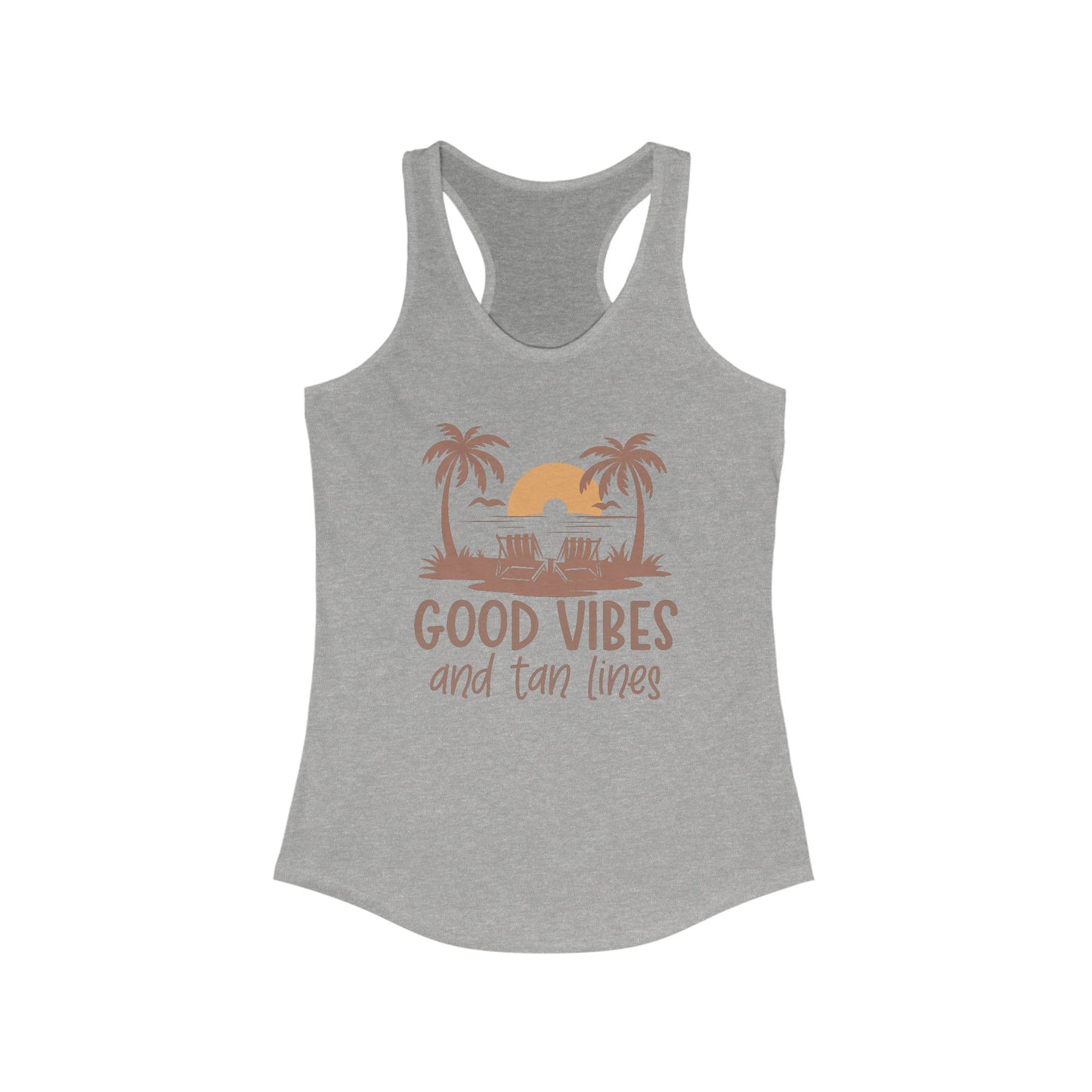 Good Vibes & Tan Lines | Summer Beachwear, Workout Top, Travel Shirt, Gift for Her