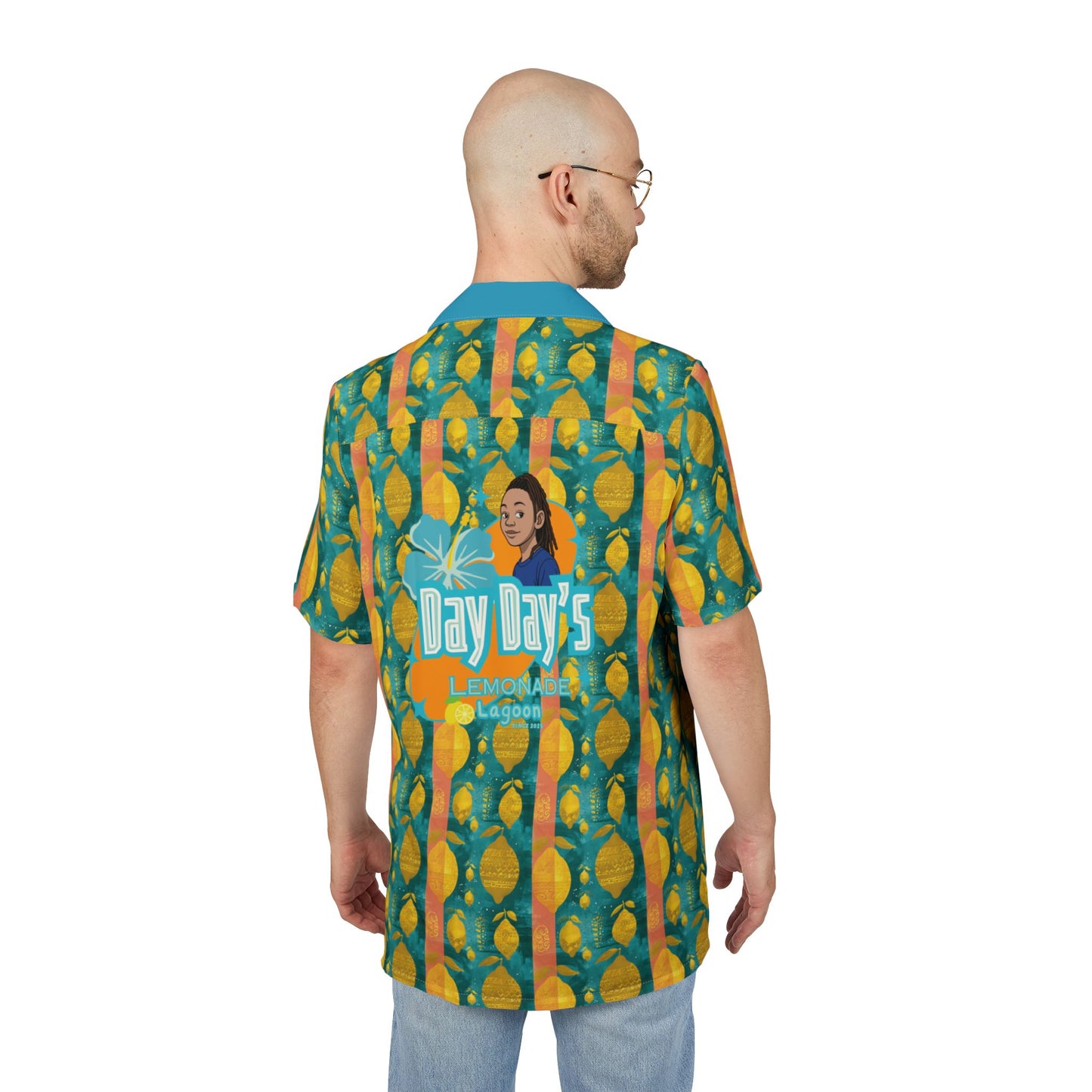 Day Day's Lemonade Lagoon Official Hawaiian shirt. Tropical Pineapple Button-Down Shirt for Beach Lovers