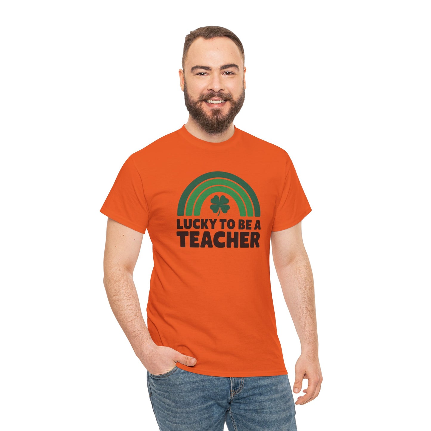 Lucky to Be a Teacher Unisex Heavy Cotton Tee