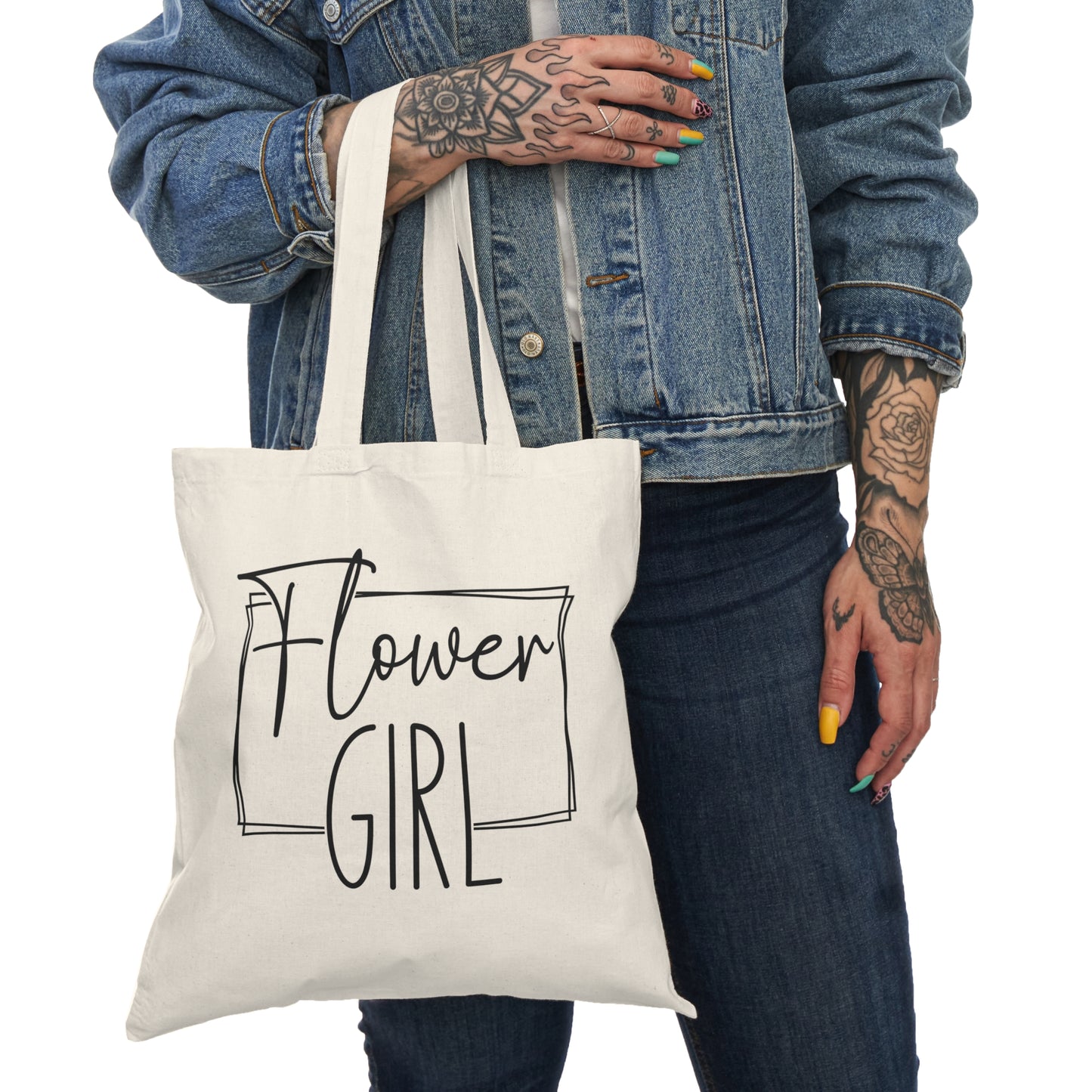 Customizable Wedding Tote Bag for Flower Girls