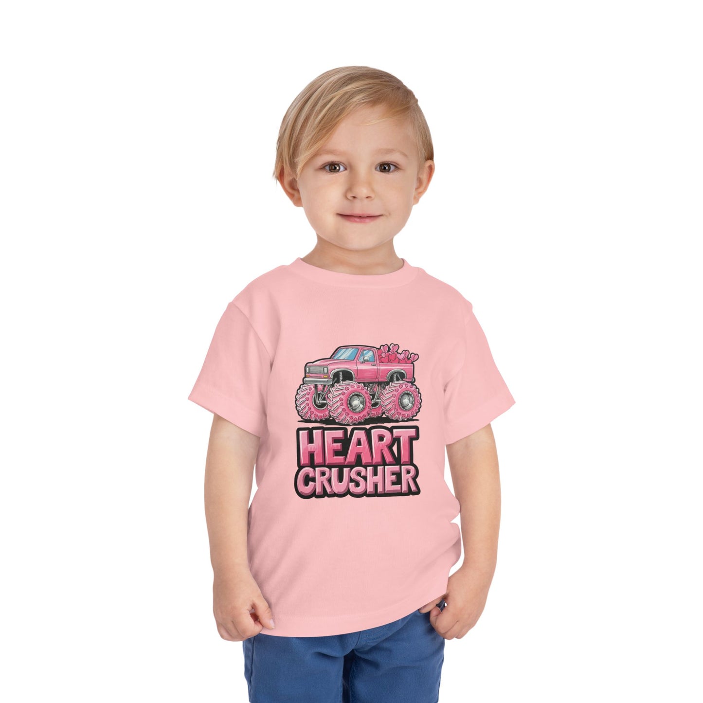 Toddler Tee - Monster Truck Valentine Design Heart Crusher