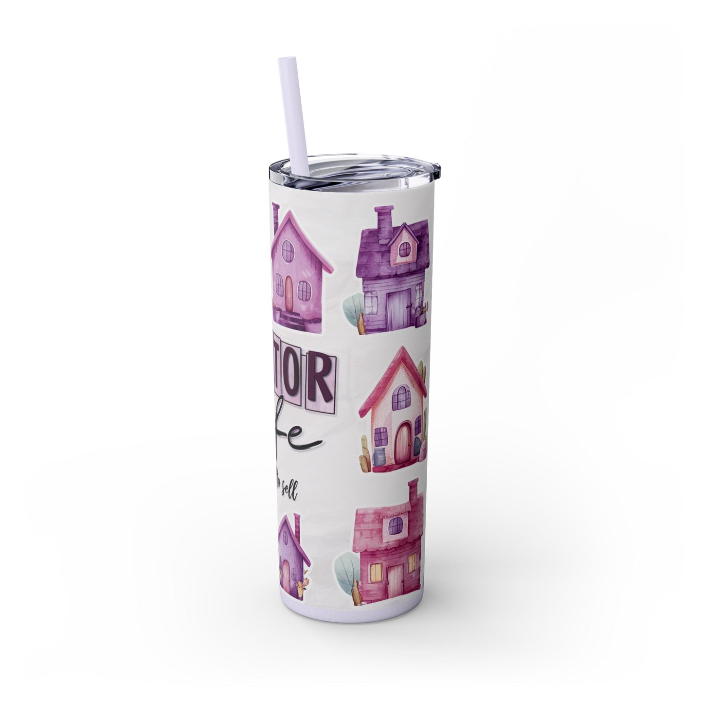Realtor Life Tumbler, 20oz Skinny Drinkware for Real Estate Agents, Housewarming Gift, Personalized Travel Mug, Office Accessories