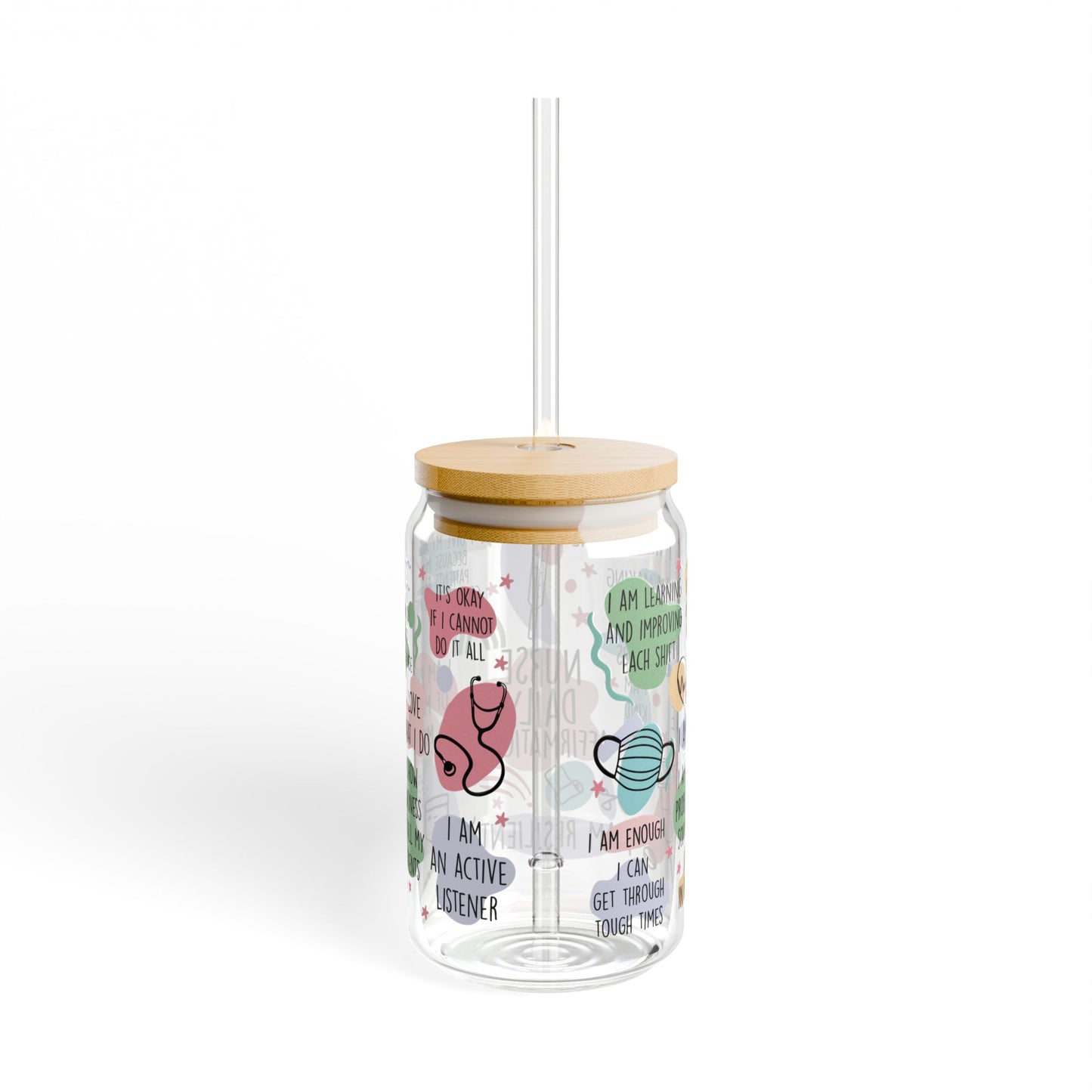 Nurse Affirmations Sipper Glass 16 oz