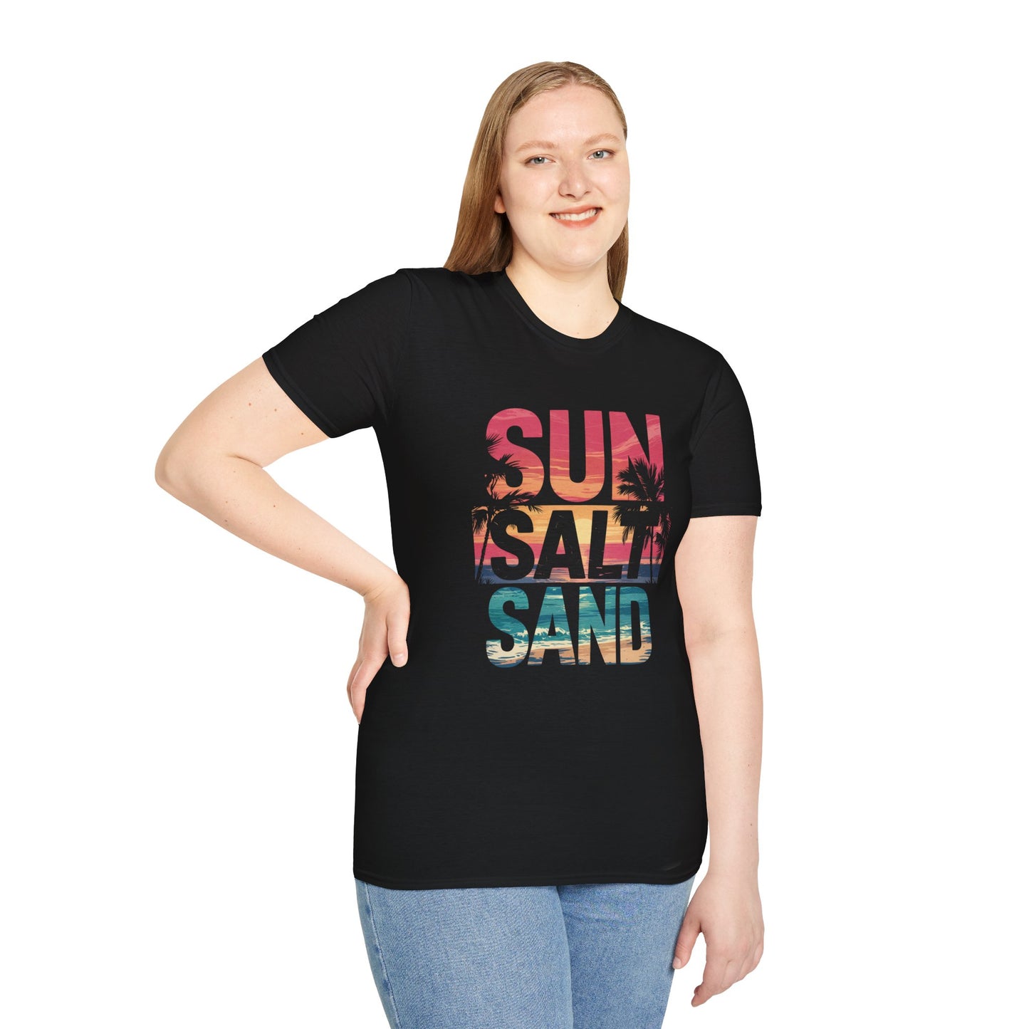Summer Vibes Unisex T-Shirt, Sun Salt Sand Tee, Beachwear, Vacation Top, Casual Summer Shirt, Gift for Beach Lovers