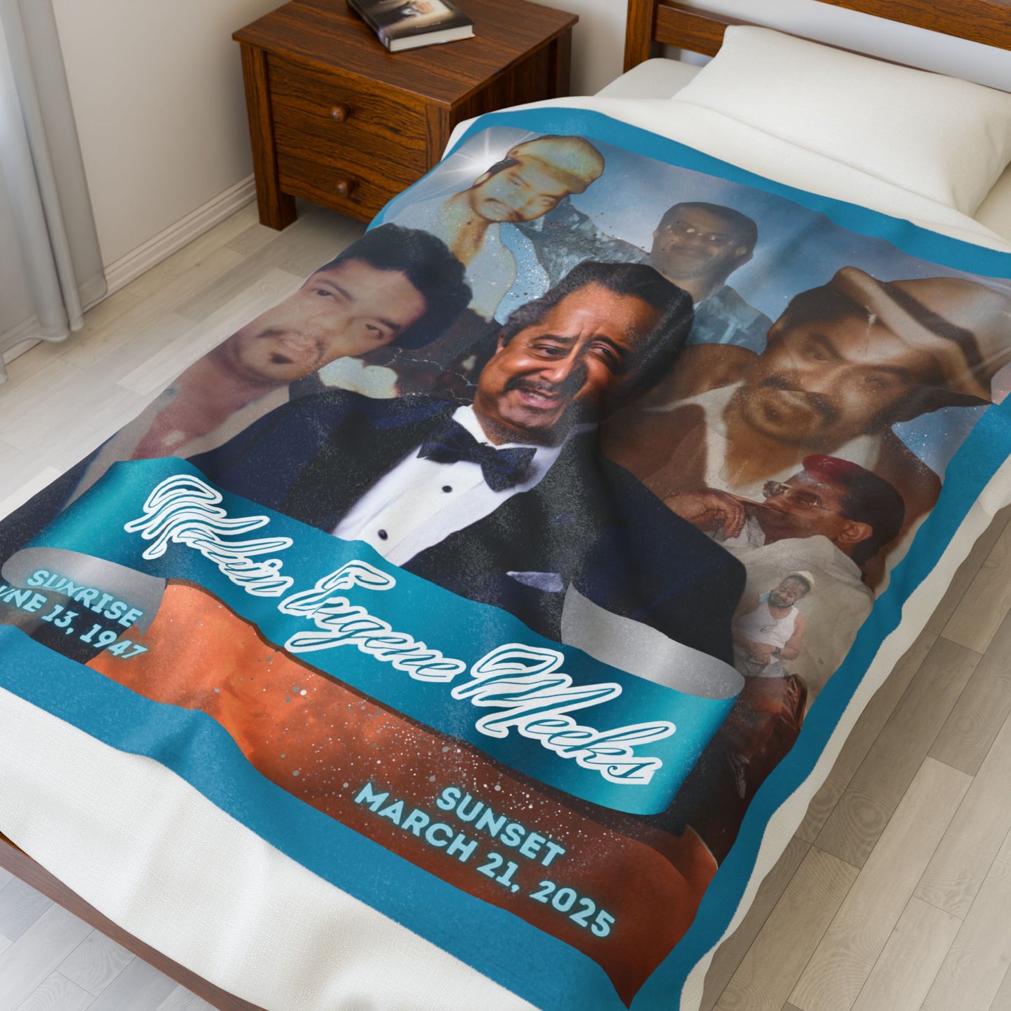 Personalized Memorial Velveteen Plush Blanket with Custom Tribute Design