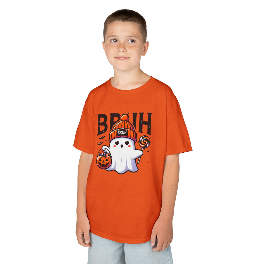 Bruh Halloween Ghost Kids Tee