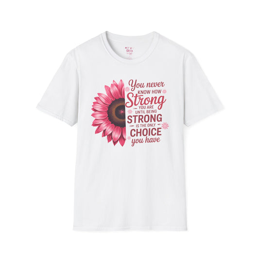 Breast Cancer Awareness Positive Vibes Floral T-Shirt