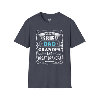 Happiness is Being a Dad T-Shirt, Gift for Fathers Day, Grandpa Shirt, Funny Gift for Men, Family Reunion Apparel